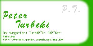 peter turbeki business card